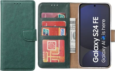 Hoesje geschikt voor Samsung Galaxy S24 FE hoesje - Arara bookcase - Groen
