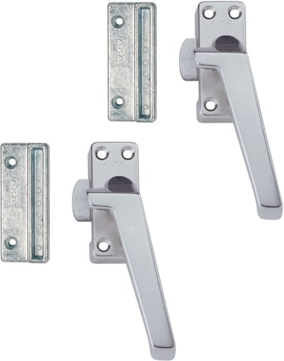 AXA Raamsluiting 2 stuks - 3308 - Raamkruk - Afsluitbaar met knop - Rechts naar buiten draaiend - Aluminium