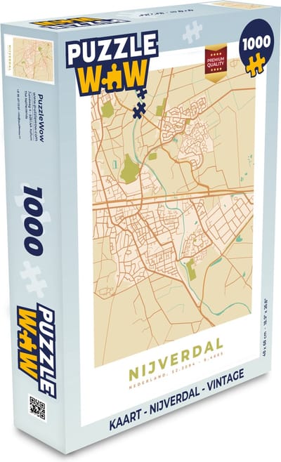Puzzel Kaart - Nijverdal - Vintage - Legpuzzel - Puzzel 1000 stukjes volwassenen