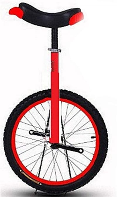 Eenwieler - Balansfiets Oefenen - Fitness Training - Verstelbaar Zadel - 16 inch Wiel - Rood