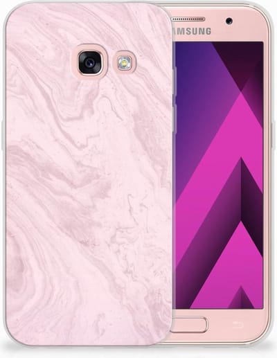 Samsung Galaxy A3 2017 TPU Siliconen Hoesje Marble Pink - Origineel Cadeau Vriendin