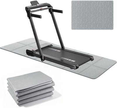 Opvouwbare vloerbeschermingsmat 183 x 61 cm - 6 mm antislip pvc-onderlegmat voor fitnessapparaten, ideaal voor loopbanden, hometrainers en trainingsvloeren