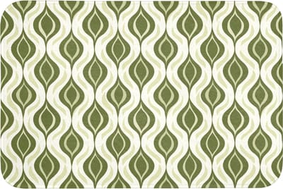 Badmat 90x60 cm - Antislip - Patroon - Retro - Groen - Badmatten voor badkamer - Badkamermat - Douchemat - Badkamer mat