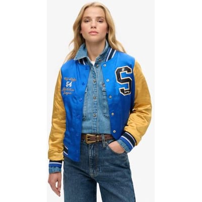 Superdry Luxe Varsity jas Blauw Grootte: 36