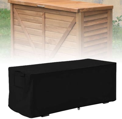 Outdoor Box Cover, kussen opbergdoos cover, waterdichte UV Proof Deck Box Cover Opbergdoos Beschermhoes 123x62x55cm (zwart)