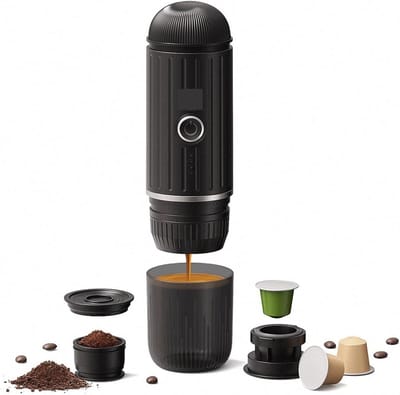 Draagbare Koffiezetter - Reis Koffiezetapparaat - Onderweg Koffie Maken - Verwarmende Functie - 100 ml - Zwart