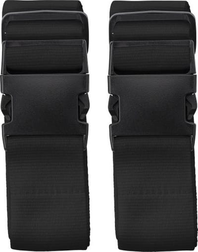 CHPN - Kofferriem - Bagageriem - Kofferslot - Koffersluiting - Zwart - 180cm - Spanband - Nylon - 2 stuks