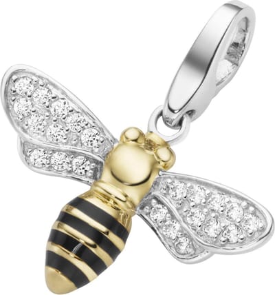 Giorgio Martello charm, bedel, hanger bicolor / tweekleurig sterling zilver * bij * met emaille en karabijn slot om snel aan elke bedelarmband te hangen.