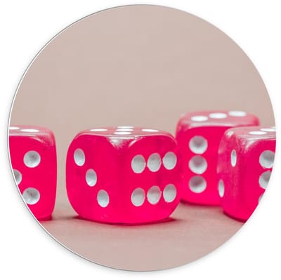 Forex Wandcirkel - Roze Dubbelstenen - 70x70cm Foto op Wandcirkel (met ophangsysteem)