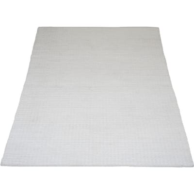 Vloerkleed Nicole Creme - 160 x 230 cm - Wollen Design Vloerkleed met Symmetrisch Geweven Patroon in Scandinavische / Hotel Chique Stijl