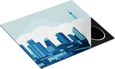 Chefcare Inductie Beschermer Skyline van Parijs - Abstract - 60x50 cm - Afdekplaat Inductie - Kookplaat Beschermer - Inductie Mat