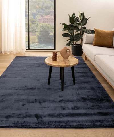 Viscose vloerkleed - Pearl marineblauw 250x340
