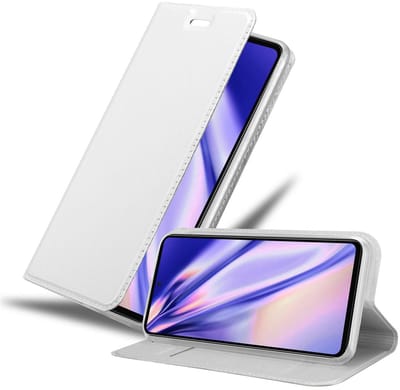 Cadorabo Hoesje geschikt voor Samsung Galaxy A72 4G / 5G in CLASSY ZILVER - Beschermhoes met magnetische sluiting, standfunctie en kaartvakje Book Case Cover Etui