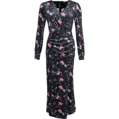 Voodoo Vixen - Rockabilly Maxi-jurk - Peacock Masquerade Maxi Velvet Dress - XS tot 3XL - voor Vrouwen - meerkleurig