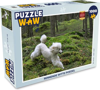 Puzzel Rennende witte poedel - Legpuzzel - Puzzel 1000 stukjes volwassenen