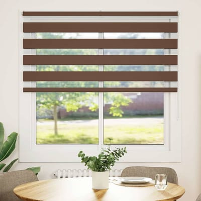 vidaXL - Zebra - rolgordijn - 145x150 - cm - stofbreedte - 140,9cm - polyester - bruin