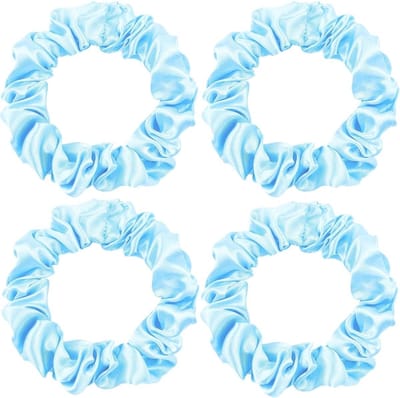Set van 4 Zijden Haar Scrunchies - Satijnen Elastische Haarbanden voor Vrouwen en Meisjes, Ideaal voor Stijlvolle Haarstijlen en Comfortabel Gebruik