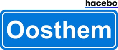 Hacebo - Plaatsnaam Sticker - 29x10 CM - Oosthem sticker - Verkeersborden sticker - grappige cadeaus - Oosthem