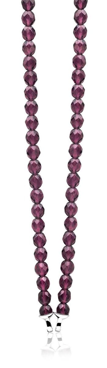 Zinzi - Zilveren Collier - Paarse Beads - 8 mm - 43 cm (ZIC401PB)