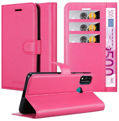 Cadorabo Hoesje geschikt voor Honor 9X LITE in KERSEN ROZE - Beschermhoes met magnetische sluiting, standfunctie en kaartvakje Book Case Cover Etui