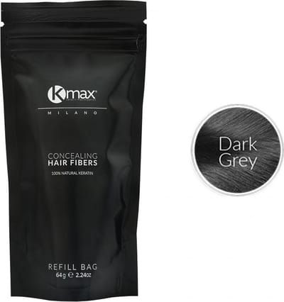 Kmax keratine haarvezels - Donkergrijs (64 gr)