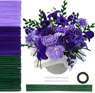 200 Stuks Bloem Boeket Pijpenreinigers in 3 Kleuren voor Creatieve Handwerken met Bloemdraad en Bloemlint - Perfect voor DIY Decoraties en Ambachten