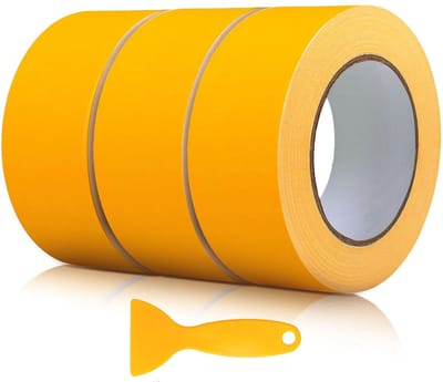 Dailygoods- Afplakband Professioneel - Schilderstape 50 mm x 50 m - 3 Rollen - Oplosmiddelvrij - UV-bestendig - Scherpe Lakrandjes - Schilders Tape