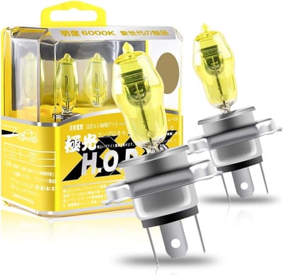 H4 100/90W Gele Halogeen Koplampen 2800K 12V - 2 Stuks Fog & DRL Verlichting