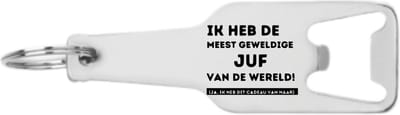 Akyol - ik heb de meest geweldige juf van de wereld flesopener - Juf - docenten leerkrachten leraren - cadeau - 105 x 25mm