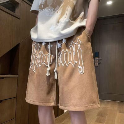 Korte Broek Heren Zomer Nieuw Sport Los Trendy Merk Veelzijdig Strand Vijfpuntsbroek 3XL white