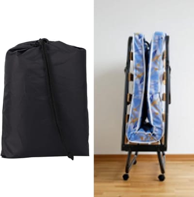 Zwarte Draagbare Opklapbedhoes - Stofdichte Beschermhoes voor Gebruik Binnenshuis en Buitenshuis - 85 * 33 * 107cm .