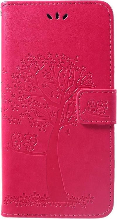 Shop4 - Huawei P Smart Plus Hoesje - Wallet Case Boom Patroon Roze