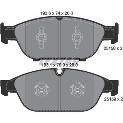 Remblokset TEXTAR 2515802, voor