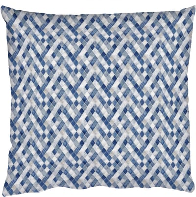 Sierkussens - Kussentjes Woonkamer - 50x50 cm - Diamant - Patroon - Blauw - Wit