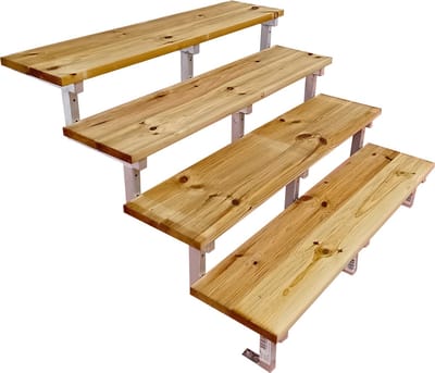 Buitentrap staal OSLO H71cm - 4 treden geïmpregneerd hout breedte 160cm