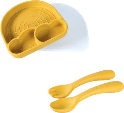 Sproudsy Serviesset Clouds - Kinderservies - Kraamcadeau - Baby - 2-delig - Mango