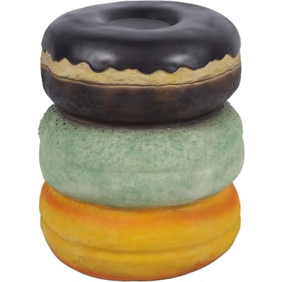 Simulatie Voedsel Kruk Schattige Donut Vorm Zachte Hars Comfortabele Voedsel Schoenen Wisselkruk voor Hal black