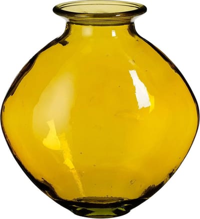 Mica Decorations Qin Vaas - 24x24x26 cm - Glas - Geel