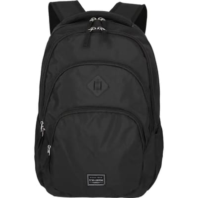 Travelite Rugzak met Laptopvak – Lichtgewicht 22L Zwarte Backpack met Gewatteerde Rug & Veel Vakken - Zwart
