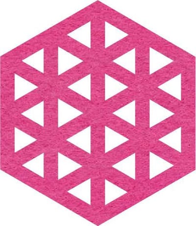 Design Hexagon vilt onderzetters - Fuchsia - 6 stuks - ø 10 cm - Tafeldecoratie - Abstract - Glas onderzetter - Cadeau - Woondecoratie - Tafelbescherming - Onderzetters voor glazen - Keukenbenodigdheden - Woonaccessoires - Tafelaccessoires