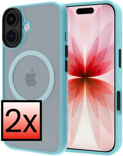 Hoesje - 2 Stuks - Geschikt voor Apple iPhone 17 - Magsafe Compatible - Sterk & Shockproof - Back Cover - Shock Proof Case - Telefoon Hoes - Lichtblauw