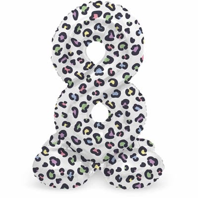 Folat - Staande folieballon Cijfer 8 Bright Panther - 72 cm