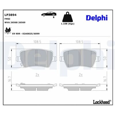 Remblokkenset, schijfrem DELPHI LP3894