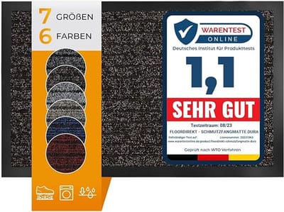 FLOORDIREKT Dura Deurmat - Robuust & Duurzaam - In vele Maten en Kleuren - Antislip Schoonloopmat - Voor Binnen en Buiten - Bruin - 40 x 60 cm