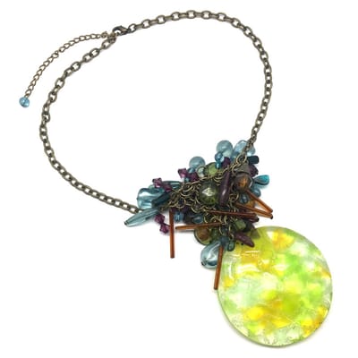 Behave - Ketting met Hanger en Kralen - Groen - Multikleur - Trendy Accessoire