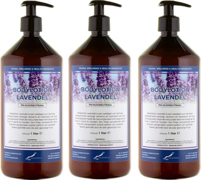Bodylotion Lavendel 1 liter - met gratis pomp - set van 3 stuks