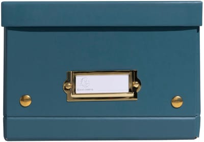 Exacompta 5x Opbergdoos in karton 20x26x15cm Neo Deco, vlak geleverd - Eendenblauw - 62253E