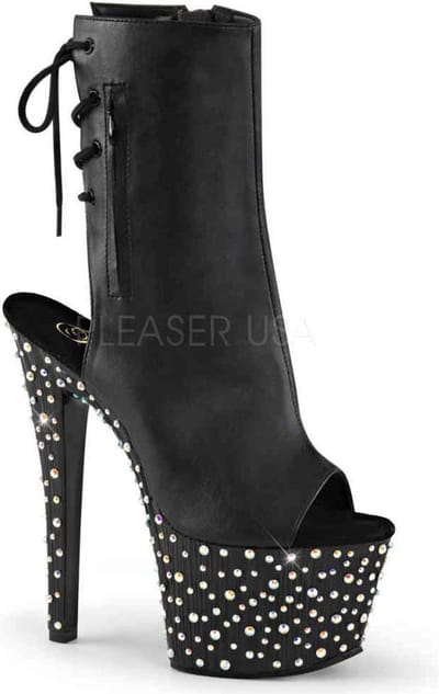 Pleaser - STARDANCE10187 Plateau Laarzen, Paaldans schoenen - Paaldans schoenen - 38 Shoes - Zwart