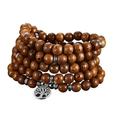 Afecto gebedsketting Boom 108 Houten Kralen Armband - Mala Boeddha Bedel armband Vrouwen Mannen‎ en kinderen