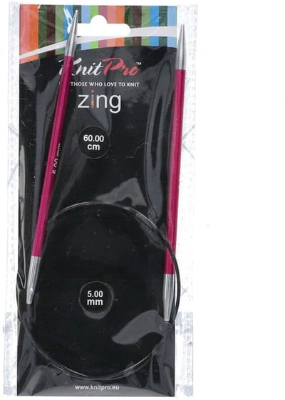 KnitPro Zing rondbreinaalden 60cm 5.00mm